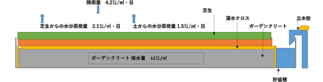 芝生の広場　オアシスⅡ　断面図